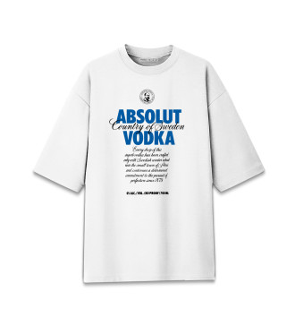 Мужская Хлопковая футболка оверсайз Absolut vodka 0%