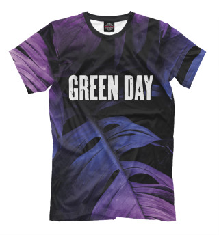 Мужская футболка Green Day Neon Monstera