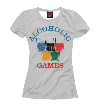 Женская Футболка Alcoholic Games