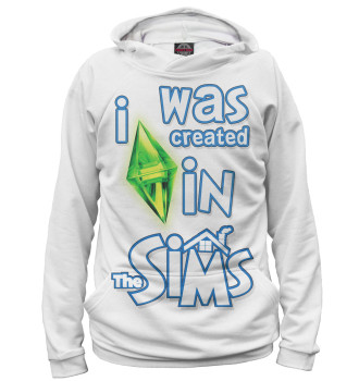Женское Худи I Was Created in Sims