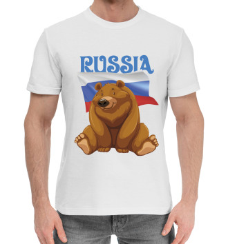 Мужская Хлопковая футболка Russia