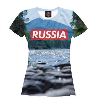 Женская Футболка Russia река