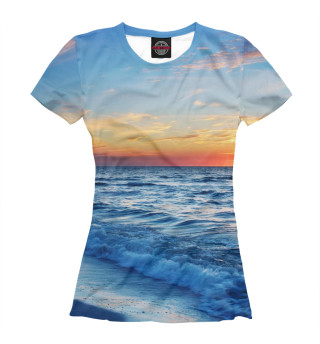 Женская футболка Сказочный закат на море