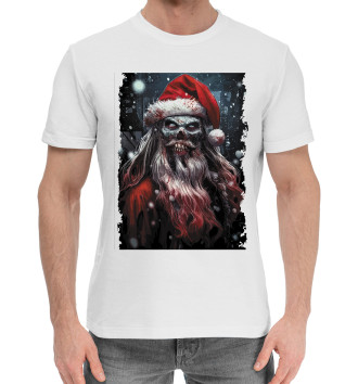 Мужская Хлопковая футболка Ужасный Дед Мороз
