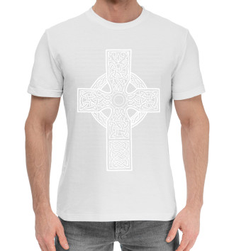 Мужская Хлопковая футболка Кельтика - кельтский крест