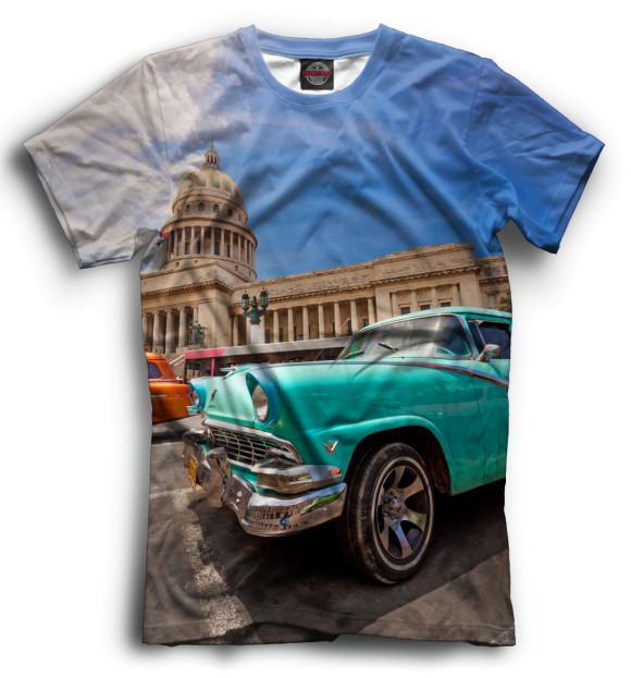 Мужская футболка Автомобили на Кубе