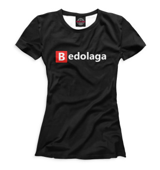 Женская Футболка Bedolaga черный фон