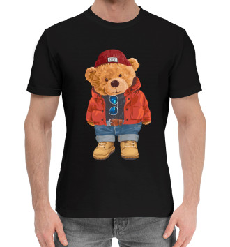 Мужская Хлопковая футболка Медведь