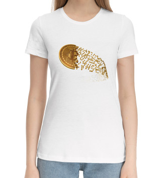 Женская Хлопковая футболка Bitcoin