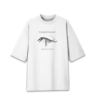 Мужская Хлопковая футболка оверсайз Мозазавр