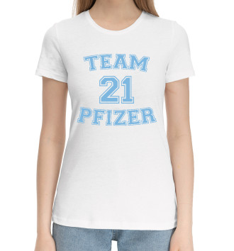 Женская Хлопковая футболка Team Pfizer