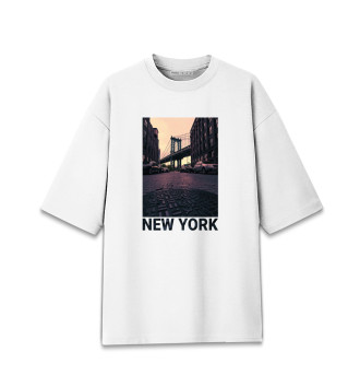 Мужская Хлопковая футболка оверсайз New York