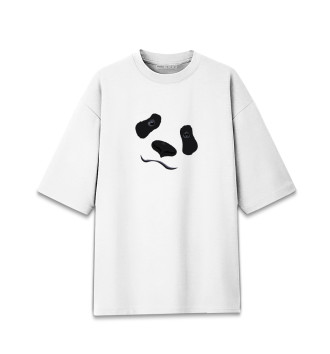 Женская Хлопковая футболка оверсайз Взгляд панды