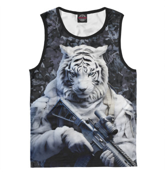Майка для мальчиков Белый тигр солдат зима
