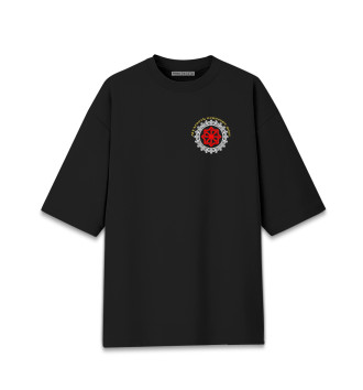 Мужская Хлопковая футболка оверсайз Славянский символ Молвинец