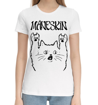 Женская Хлопковая футболка Maneskin - Rock Cat