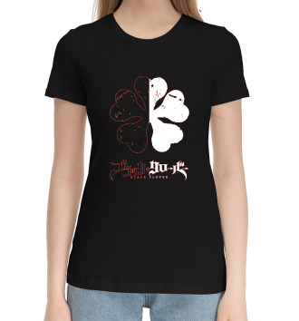 Женская Хлопковая футболка Чёрный клевер