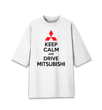 Мужская Хлопковая футболка оверсайз Будь спок и води Mitsubishi