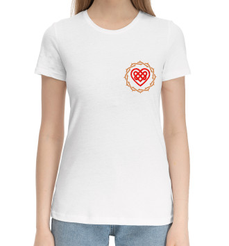 Женская Хлопковая футболка Знак любви Узел Сердце