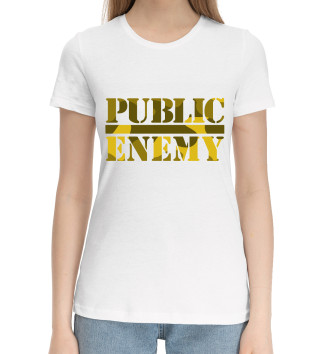 Женская Хлопковая футболка Public Enemy