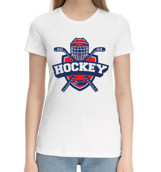 Женская Хлопковая футболка Hockey