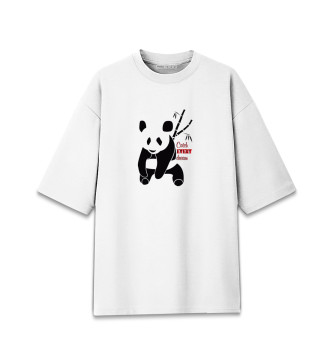 Женская Хлопковая футболка оверсайз Панда и сон