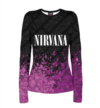Женский Лонгслив Nirvana Rock Legends (пурпур)