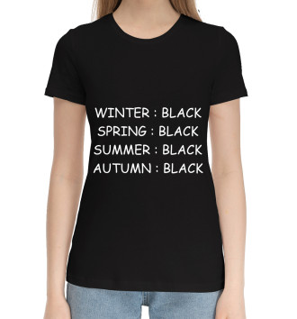 Женская Хлопковая футболка Always black