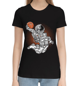 Женская Хлопковая футболка Space basketball