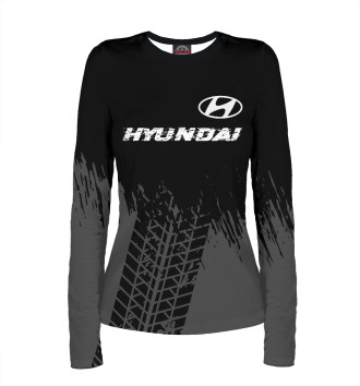 Женский Лонгслив Hyundai Speed Tires (темный фон)