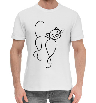 Мужская Хлопковая футболка Ласковый котик