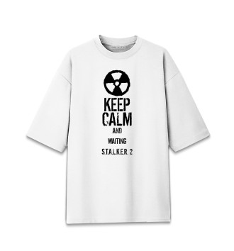 Женская Хлопковая футболка оверсайз Keep calm..