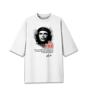 Мужская Хлопковая футболка оверсайз Che (белый фон)