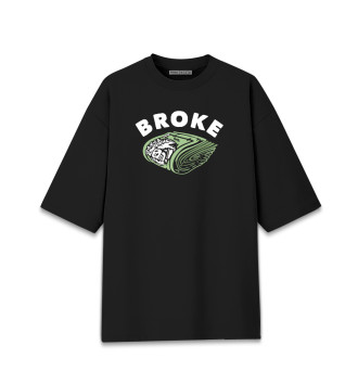 Женская Хлопковая футболка оверсайз Broke