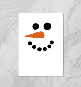 Плакат Снеговик минимализм