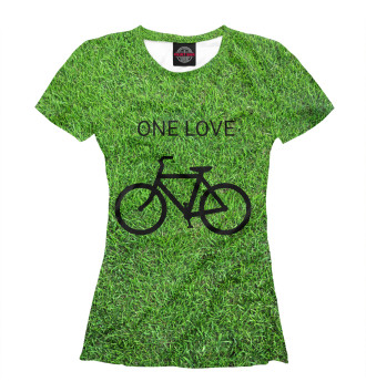 Женская Футболка Велосипед одна любовь