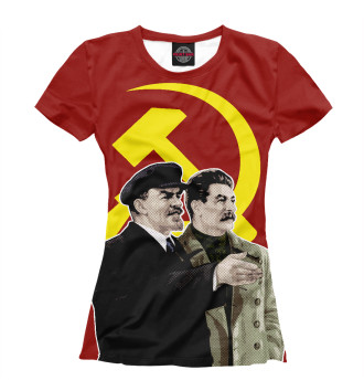 Женская Футболка Ленин Сталин