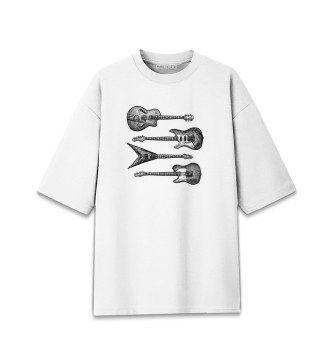 Мужская Хлопковая футболка оверсайз Гитары