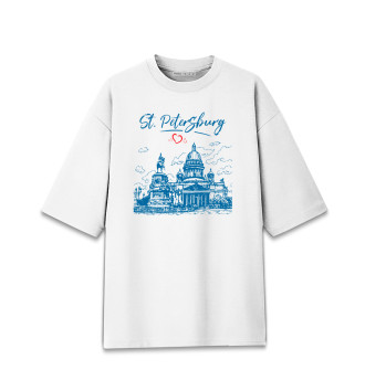 Мужская Хлопковая футболка оверсайз Санкт-Петербург