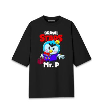 Женская Хлопковая футболка оверсайз Brawl Stars, MR P