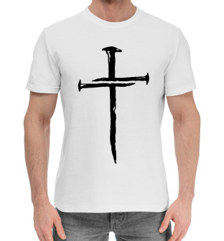 Мужская хлопковая футболка Крест из гвоздей