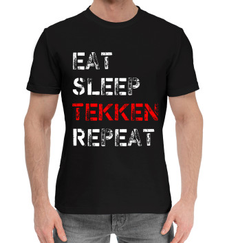 Мужская Хлопковая футболка Eat Sleep Tekken Repeat