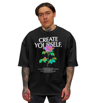 Мужская Хлопковая футболка оверсайз Create yourself