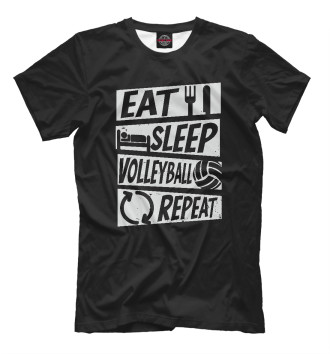Мужская Футболка Eat, Sleep, Volleyball