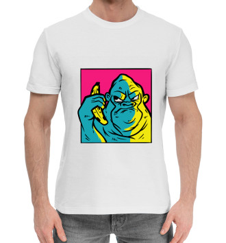 Мужская Хлопковая футболка Горилла с телефоном бананом