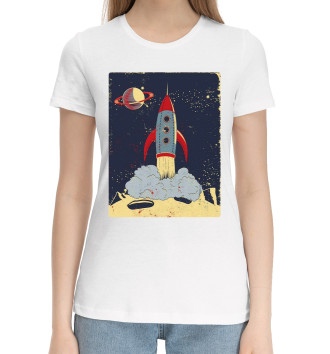 Женская Хлопковая футболка Космос