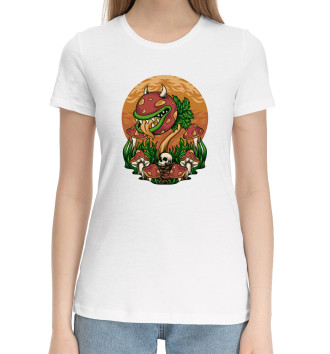 Женская Хлопковая футболка Психоделический гриб