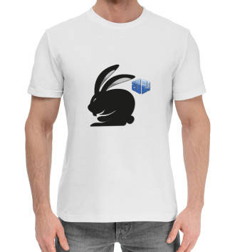 Мужская Хлопковая футболка Черный кролик 2023