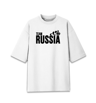 Мужская Хлопковая футболка оверсайз Team Russia