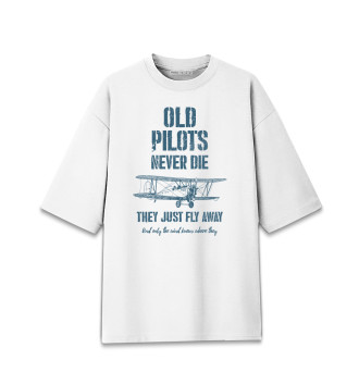 Мужская Хлопковая футболка оверсайз Старые пилоты не умирают